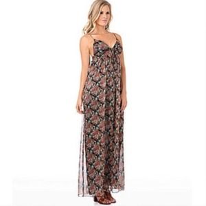Buffalo David Bitton Floral Chiffon Maxi Dress size S boho flowy summer dress